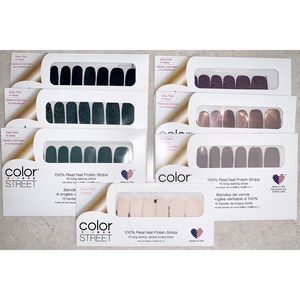 NEW/SEALED Lot of 7 Color Street 100% Real Nail Polish Strips, 16 per package!